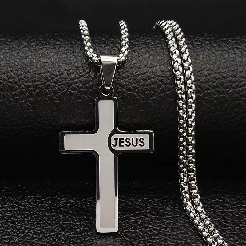 Cross Pendant Chain Necklace 60CM