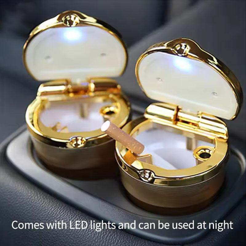 Car Ashtray LED Alloy Ash Tray Portable Smokeless Flame Retardant For Citroen C3 C4 X7 Xsara Picasso Crosser C-ELYSEE JUMPY NEMO