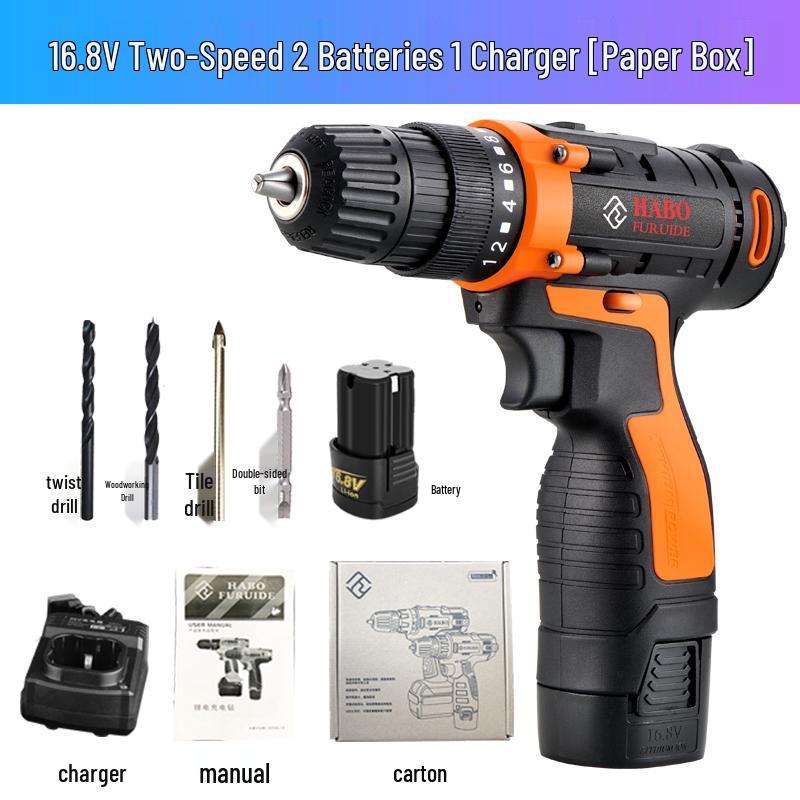 12V/25V Electric Screwdriver & Drill, Single/Double Speed, Multi-functional, Rechargeable, 16.8V Hand Tool