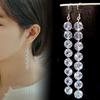 925 Silver Needle Long Crystal Zircon Fringed Earrings, Personalized Temperament, Simple and Super Flash Earrings.