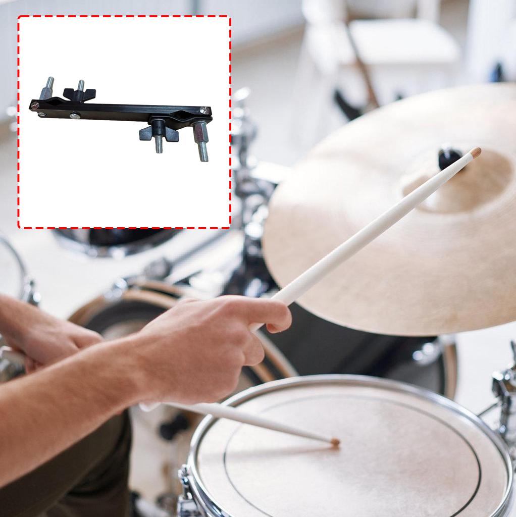 Adjustable Clamp Compatible with Standard Drum Stands for Adding Cymbals and Small Percussion Light Weight