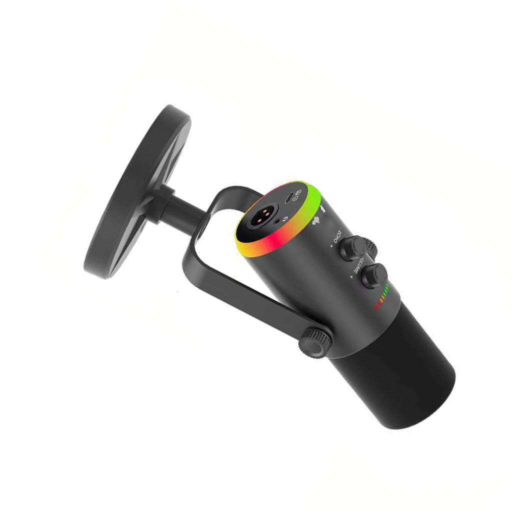 USB Condenser Dynamic Microphone, Laptop Desktop PC Mic with Touch Knob Controls, Volume Echo Adjustment, ENC Noise