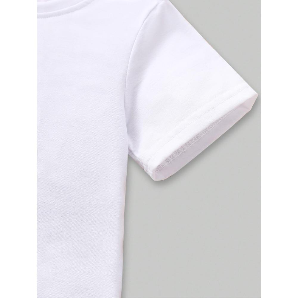 Conjunto de Manga Corta para Niña 2026 Nuevo Kpop Tres Chicas Estampado de Anime Camiseta de Manga Corta + Pantalones de Campana Conjunto de Dos Piezas