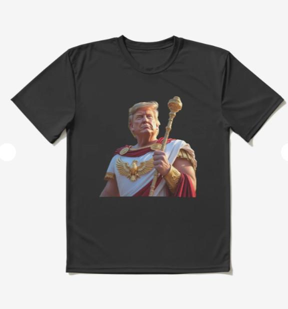 Trump Patriotic Roman Leader Portrait Artwork American Flag T-Shirt XL