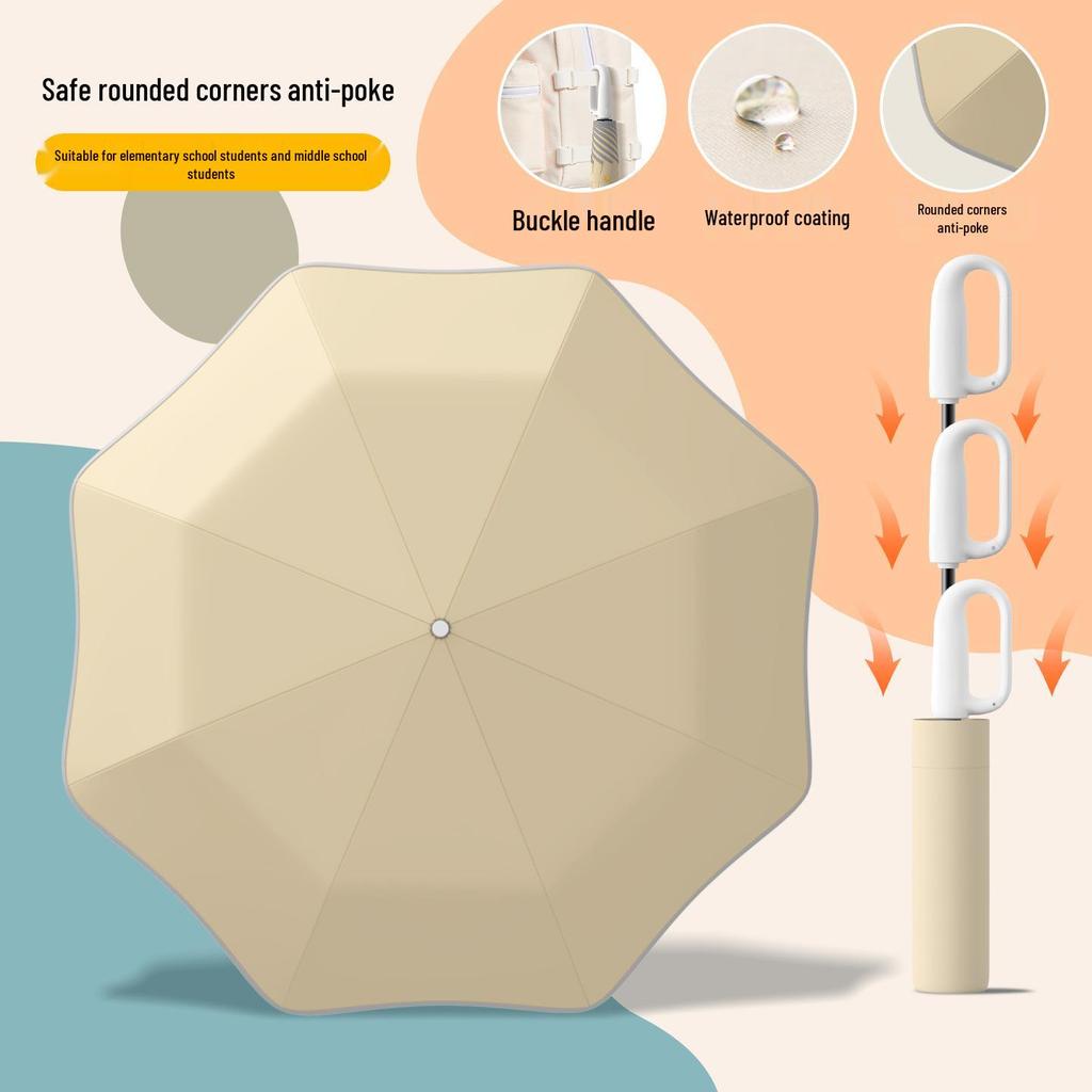 Children's Safe Automatic Umbrella - Anti-Stab, Rounded Corners for School Boys & Girls