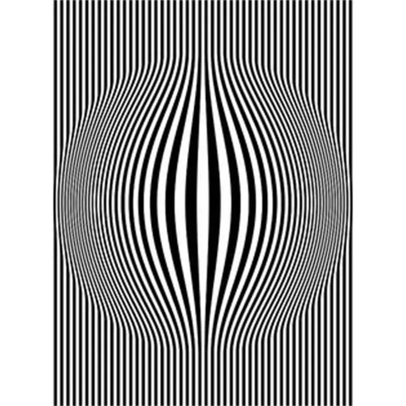 Stampe Poster con Illusioni Ottiche Astratte Per Soggiorno Decorazioni per la Casa Bianco e Nero Trippy Psichedelico Pittura su Tela Arte da Parete