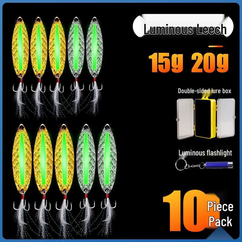 Sequin Long Cast Leech Iron Plate Vib Micro Lure for Freshwater Mandarin Fish & Aspius