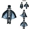 Kids Boy Skeleton Skull Ghost Cloak Halloween Cosplay Party Outfit Costume
