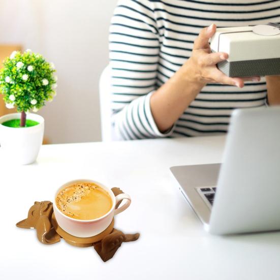 3D-printede kattebrikker søt kattkrusholder kattpotekoppholder varmebestandig drikkematte bordbeskyttelse for kaffe- og teelskere