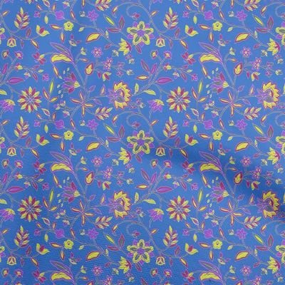 Georgette Viscose Medium Blue Fabric Floral Diy Clothing Quilting Fabric Print Fabric By Yard 42 Inch