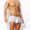 Smooth Silky Underwear Men Sexy Transparent Boxer Briefs Ultra Thin Erotic Underpants Oil Shiny Glossy Panties Bulge Pouch Short