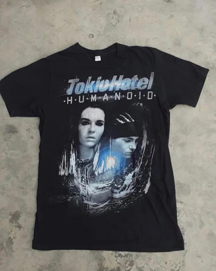 Tokio Hotel Humanoid 90s Concert Albums Basic Black Rare T shirt Unisex T-Shirt XXXXL