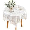 Square Lace Tablecloth 35 X 35 Inch, Off White Lace-Tablecloths & Small Tablecloths Laces Vintage for Round Coffee Table, White Laces Fabric
