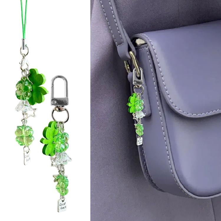 High Quality Beaded Clovers Keychain Sturdy Phone Pendant Phone Charm Accessory for Personalizing Your Phone or Bag