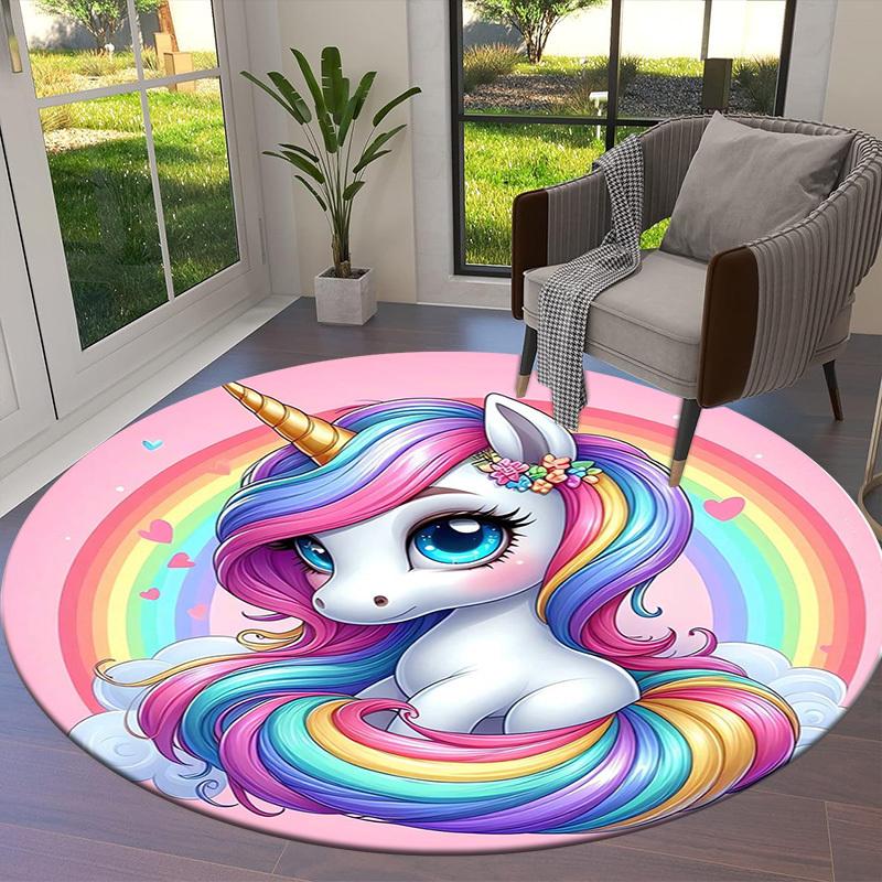 1pc Office Carpet Chair Mats Rainbow Unicorn Fantasy Art Perfect for Decorating Office Chairs, Living Rooms, Or Bedrooms