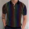 Naujiena Vyriški Polo Marškinėliai 3D Spausdinimas Vaivorykštės Grafika Trumpomis Rankovėmis T-shirt Vyriški Laisvi Dydžio Didesni Golfo Marškinėliai Viršutiniai Drabužiai Streetwear