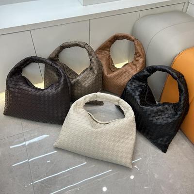 Cross Border New Leather Knitted Single Shoulder Bag Internet Celebrity Fashion Leather Single Shoulder Underarm Bag For Women