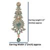 Touchstone Indian Bollywood Glamorous Handmade Contemporary Designer Jewelry Long Chandelier Earrings Rhinestone Crystal Gold Silver Tone Turquoise