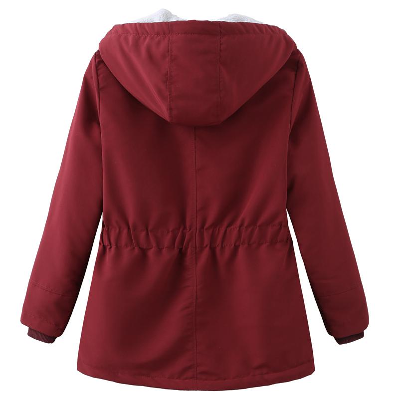 Women’s Parkas Coats BRIGH DEER Hooded Zip Up Cinched Waist Large Size Warm Overcoat Winter Outer Wear