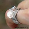 Huitan Unique Design Women Imitation Pearl Ring Gorgeous Wedding Party Luxury Accessories with Shiny CZ Lady Delicate Jewelry