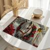 6/4pcs White Horse Pattern Design Printed Tableware Set, 100% Polyester Machine Washable, Perfect for Kitchen Dining Table Decor Placemats And Outdoor