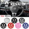 ABS Carbon Fiber Pattern Car Logo Steering Wheel Decoration Sticker Accessories For VW Golf 5 6 Passat R Line Polo Gti Scirocco Zq6