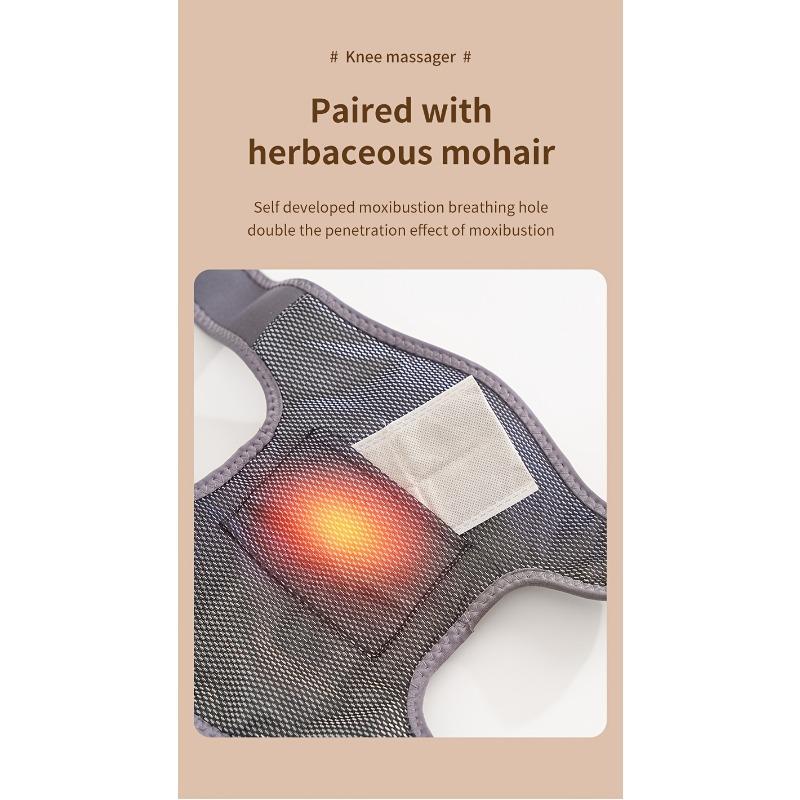 Rechargeable Knee Massager with Heat - Ideal for Post-Work, Sedentary Lifestyle, and Relaxation, Battery-Powered, Polyester Material, Knee