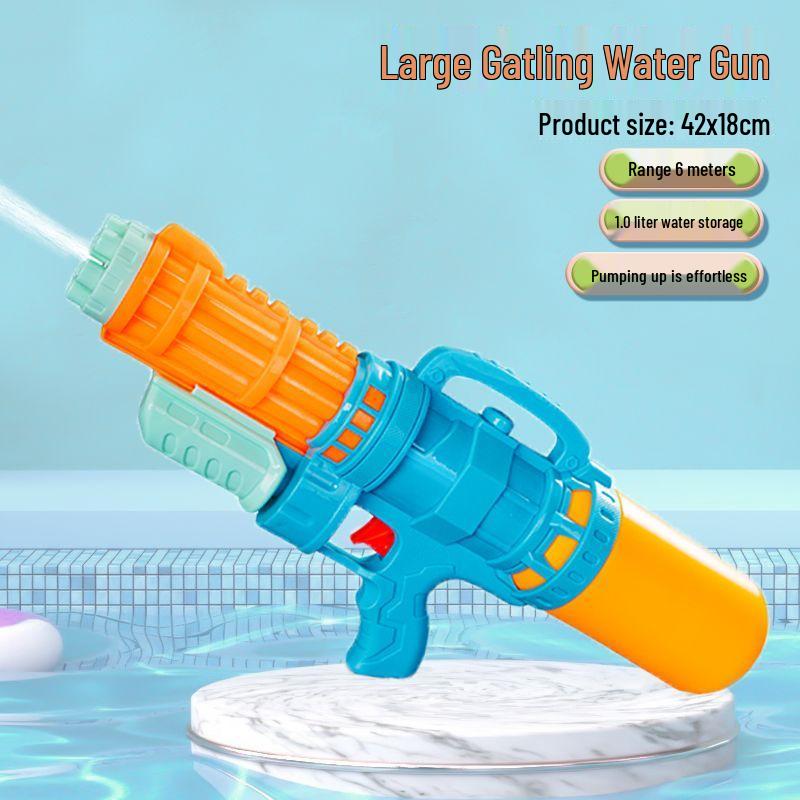 Gatling Super Large Children s Water Gun - High Capacity, High Pressure Toy for Water Fights and Splash Festivals