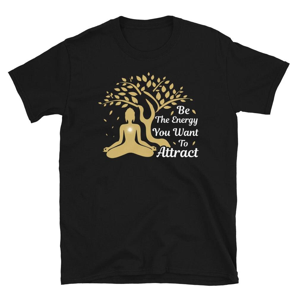 Be The Energy Funny YOGA Peace Summer Namaste T-Shirt M