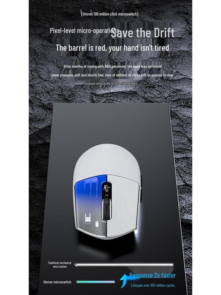 ATTACK SHARK G3PRO Kablosuz Hafif RGB Oyuncu Mouse'u Bluetooth ve Şarj Yuvası ile
