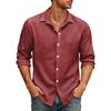 Men's Loose Fit Long Sleeve Button Down Shirt Vintage Casual Versatile Breathable Top for Commute Outdoor Daily Wear