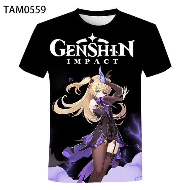 Summer Game Genshin Impact 3d Printed Children's T-shirt Fashion Casual Hip-hop Harajuku Kids Short Slee T Shirt O Neck Tops