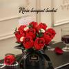 Rose Hug Bucket Bouquet 3D Assembly Handmade Diy Eternal Building Blocks Flower 3D Ornament Valentine'S Day Gift