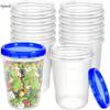 Contenitori per Congelatore, Set da 6, Scatole di Plastica Impilabili da 32 Oz con Coperchi a Vite, Contenitori Sigillati Riutilizzabili per Alimenti per Zuppe, Gelatine e Salse