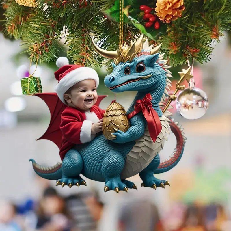 

Colorful Acrylic Christmas Dragon Series Hanging Ornament For Car Interior Decoration 1