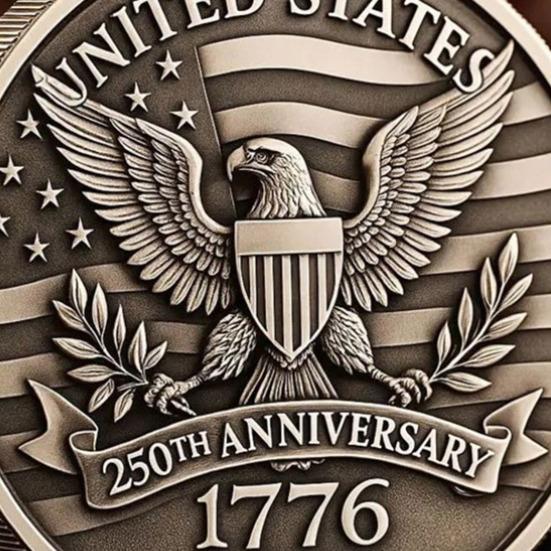 Pamiątkowa moneta na 250. rocznicę USA, dwustronnie rzeźbiona, pamiątkowa odznaka z historii Stanów Zjednoczonych, okrągła metalowa moneta kolekcjonerska, patriotyczna dekoracja