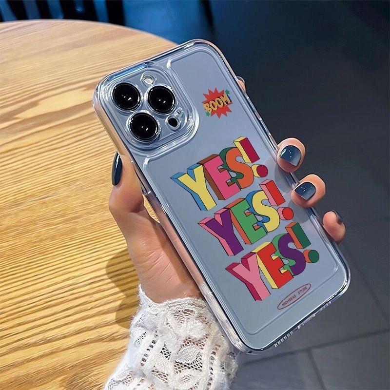 INS Style Colorful Yes Design Clear Phone Case For Xiaomi Mi 15 T Pro 14T 13T Mi 17 Pro 15 14 13 12 11 Lite 5G Silicone Cover