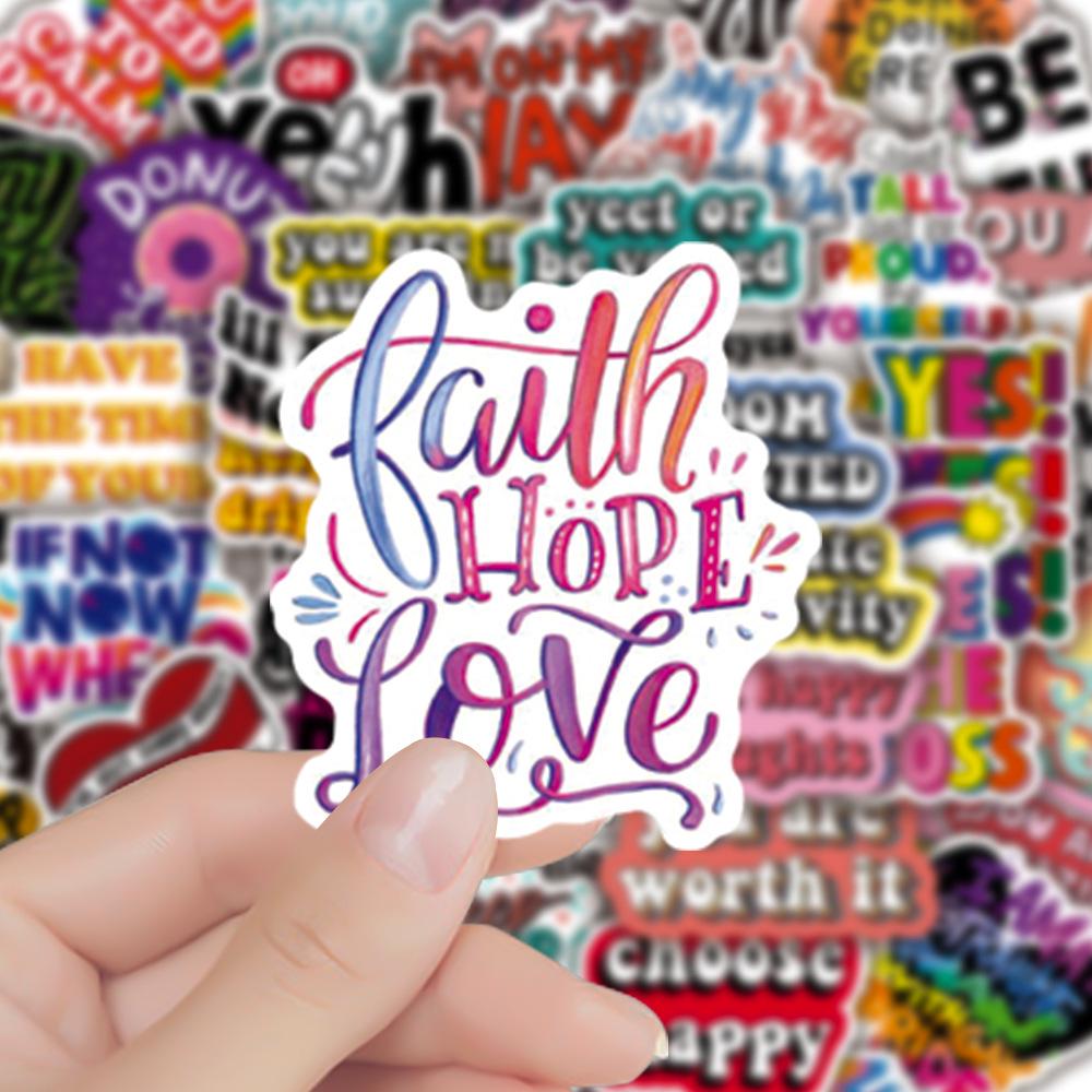 50 Non-Infringing Inspirational Graffiti Stickers: Vibrant Chinese Designs for Suitcases, Guitars, and Notebooks. Waterproof and Durable.