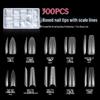 300-Piece Frosted Traceless Nail Tips with Auxiliary Positioning Line - No Filing Needed