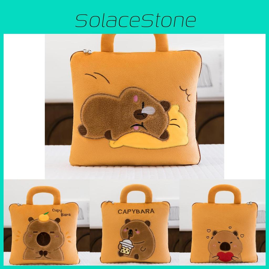 2in1 Capybara Cartoon Quilt Office Nap Pillow Car Blanket Multifunctional