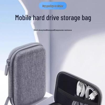 Portable Digital Storage Bag for Cables, Chargers, Hard Drives, Earphones, and USB Drives - Solid Color