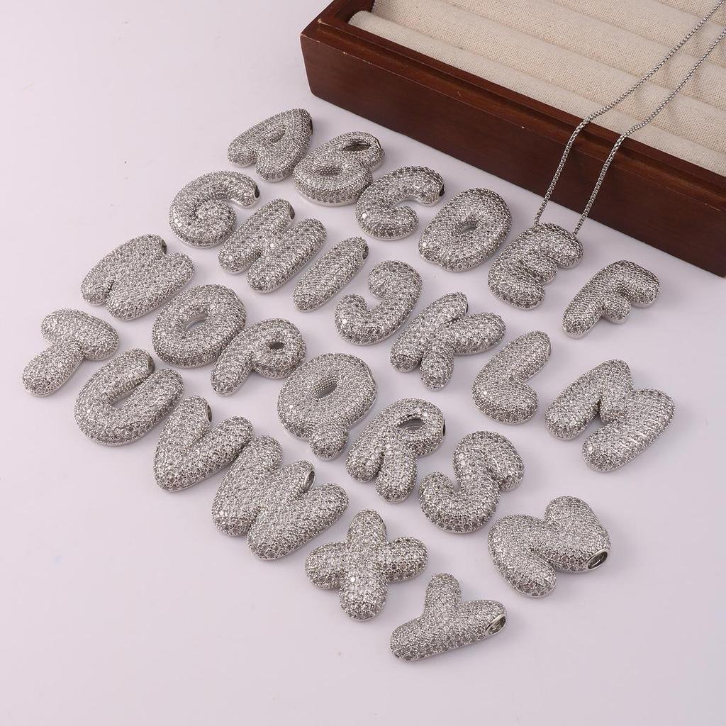 Cross-Border Fashion Bubble Letter Pendant Necklace
