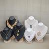 Solid Wood Necklace & Jewelry Display Stand with Portrait Model for Accessories, Rings, and Bracelets