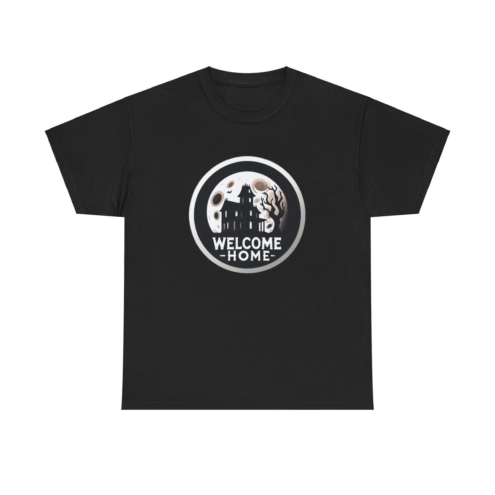 Unisex Adult T Shirt Haunted House Full Moon Spooky Halloween Festive Gift Tee 2XL