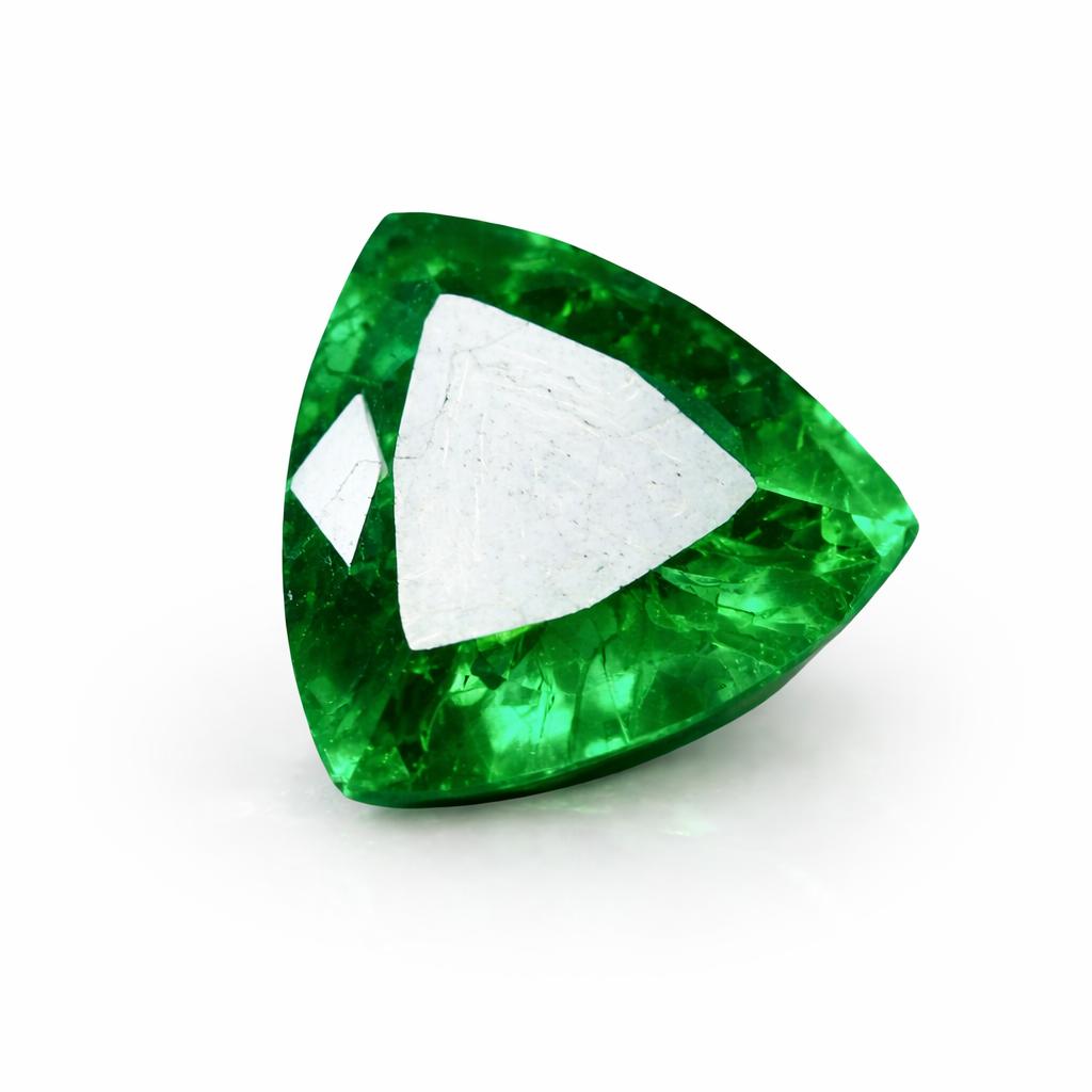 Natural Green Emerald Loose Gemstone Trillion Cut 8.45 ct for Jewelry Making and Gem Collections