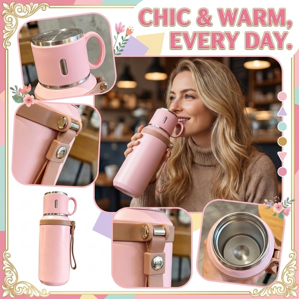Stainless Steel Insulated Cup For Girls With High Appearance And Portable Water Bottle