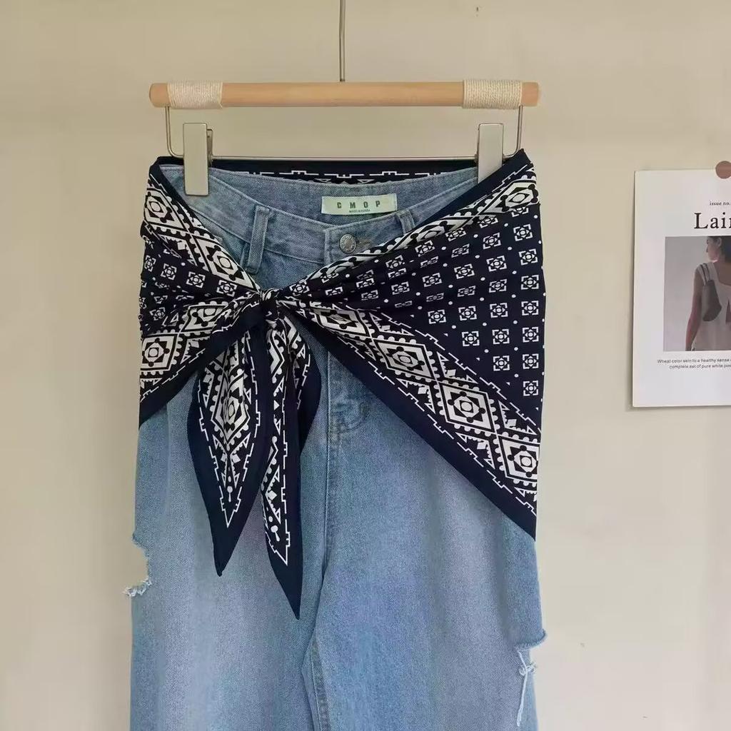 Summer 1116 New Twill Cool Triangle Scarf Women's Fashion Versatile Neck Protection Scarf Thin Sunscreen Outer Scarf