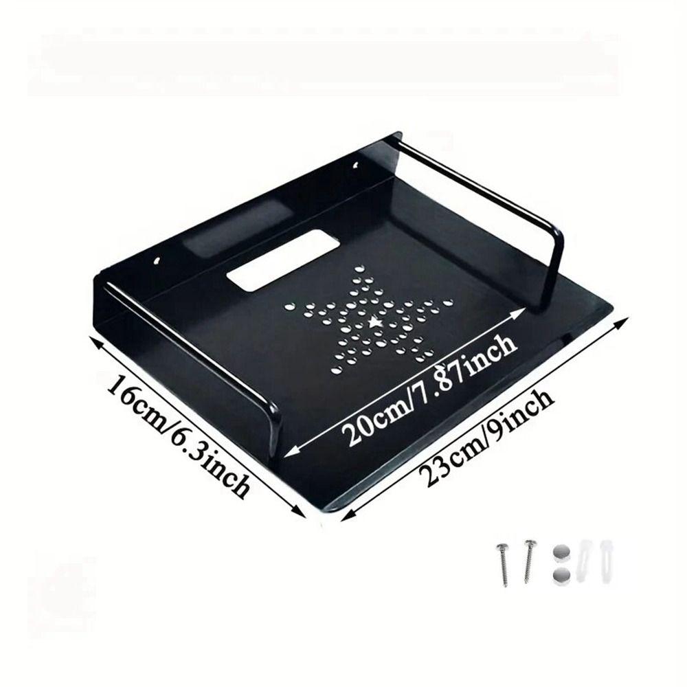 Black/Silver TV Set Top Box Support Rack Single-Layer Storage Shelf Bracket Router Stand  Mini Pc