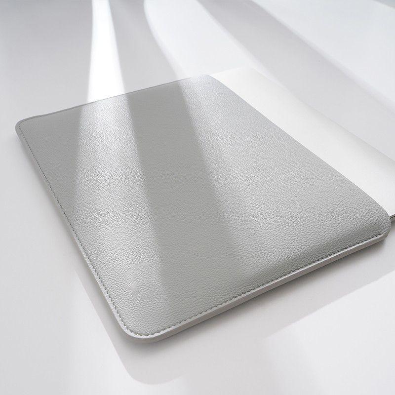 Легкий минималистичный водонепроницаемый чехол из ПУ для планшета и ноутбука с мелким узором «лиchee» 11 inch серый