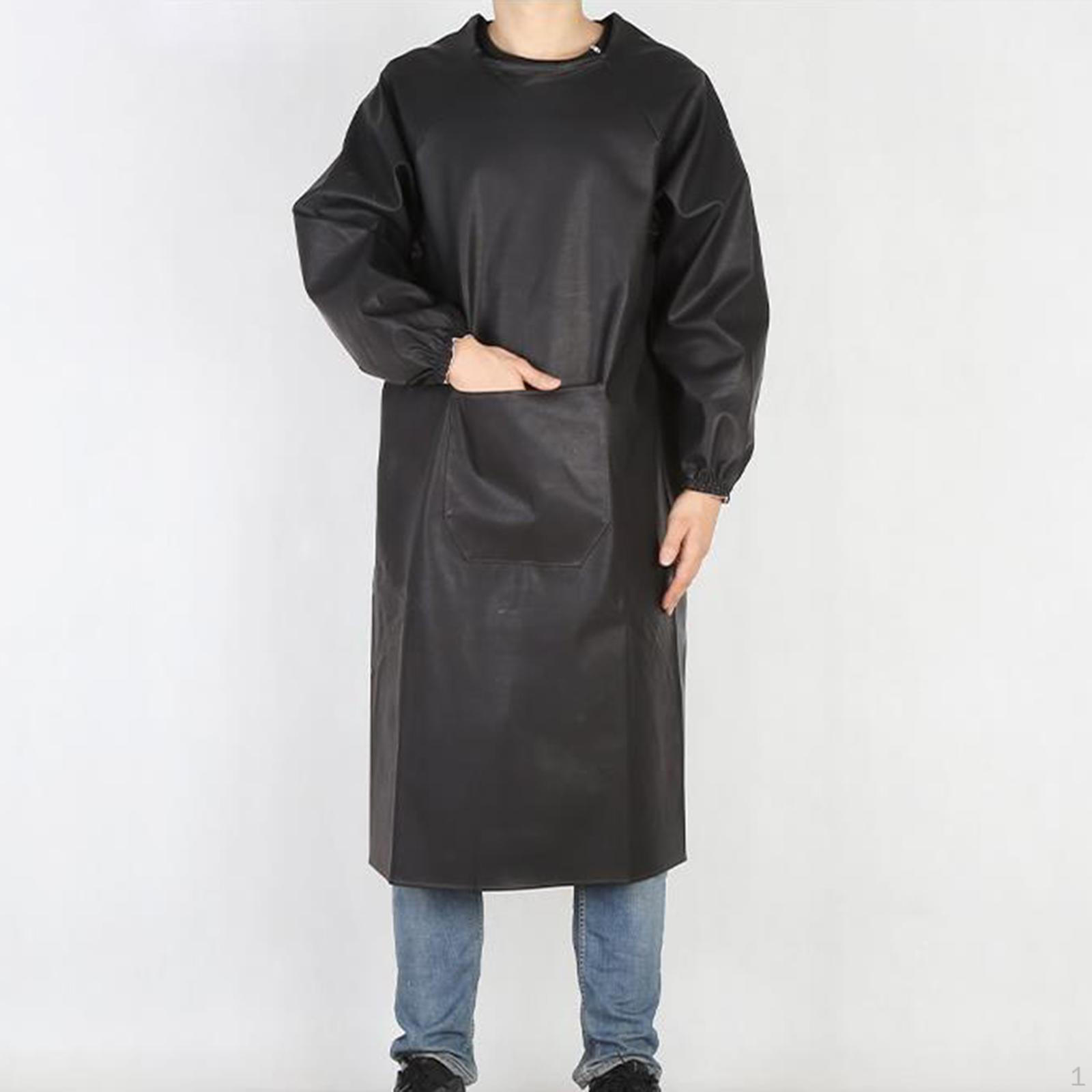 

Сварочный фартук для взрослых с длинными рукавами и карманом чёрный